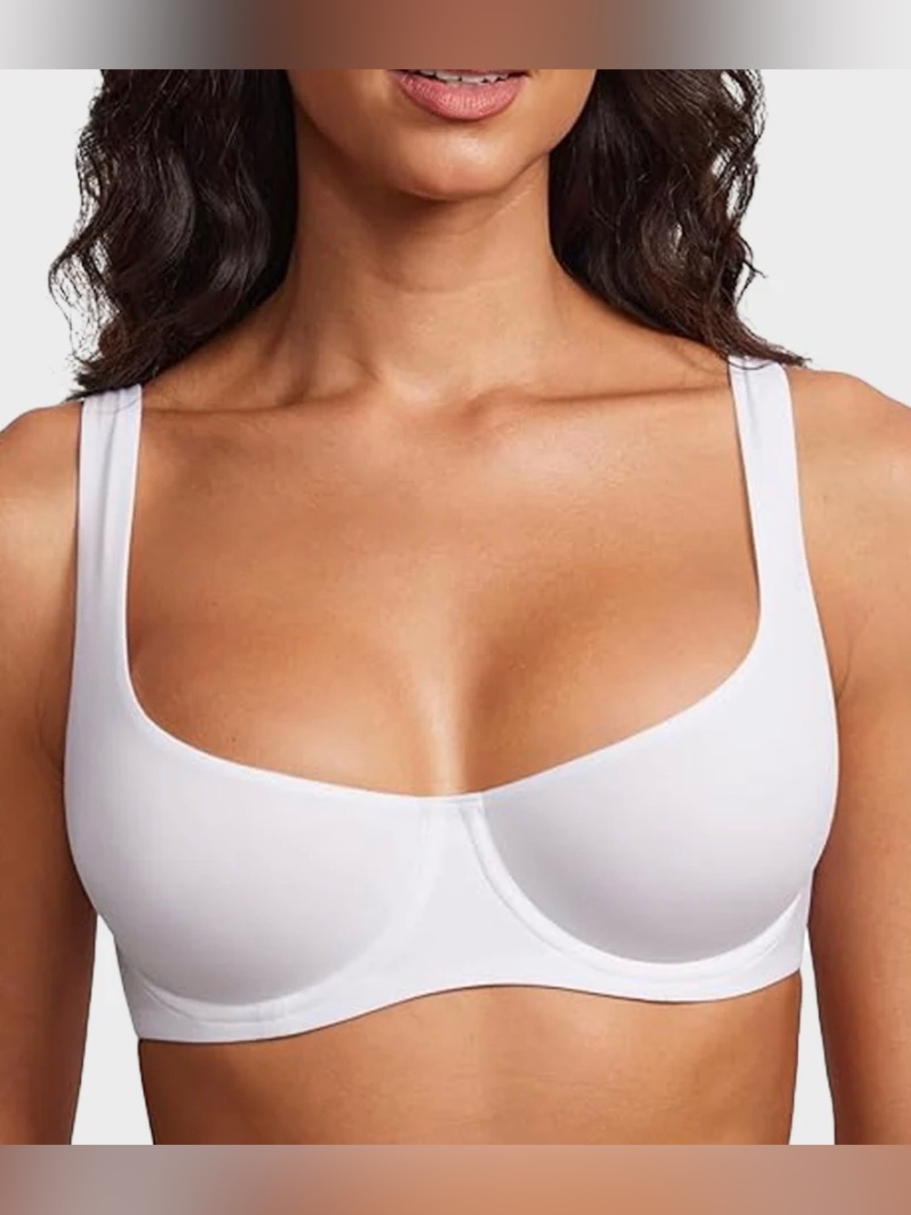 She Curve Women’s Underwire Support Seamless Unlined Balconette White 40B Soft